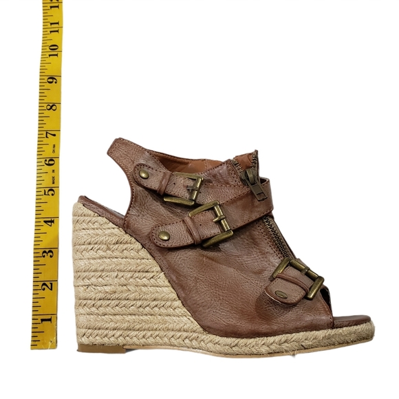 Miss Me Suki Buckle Zip Open Toe Espadrille Wedges - Picture 12 of 14